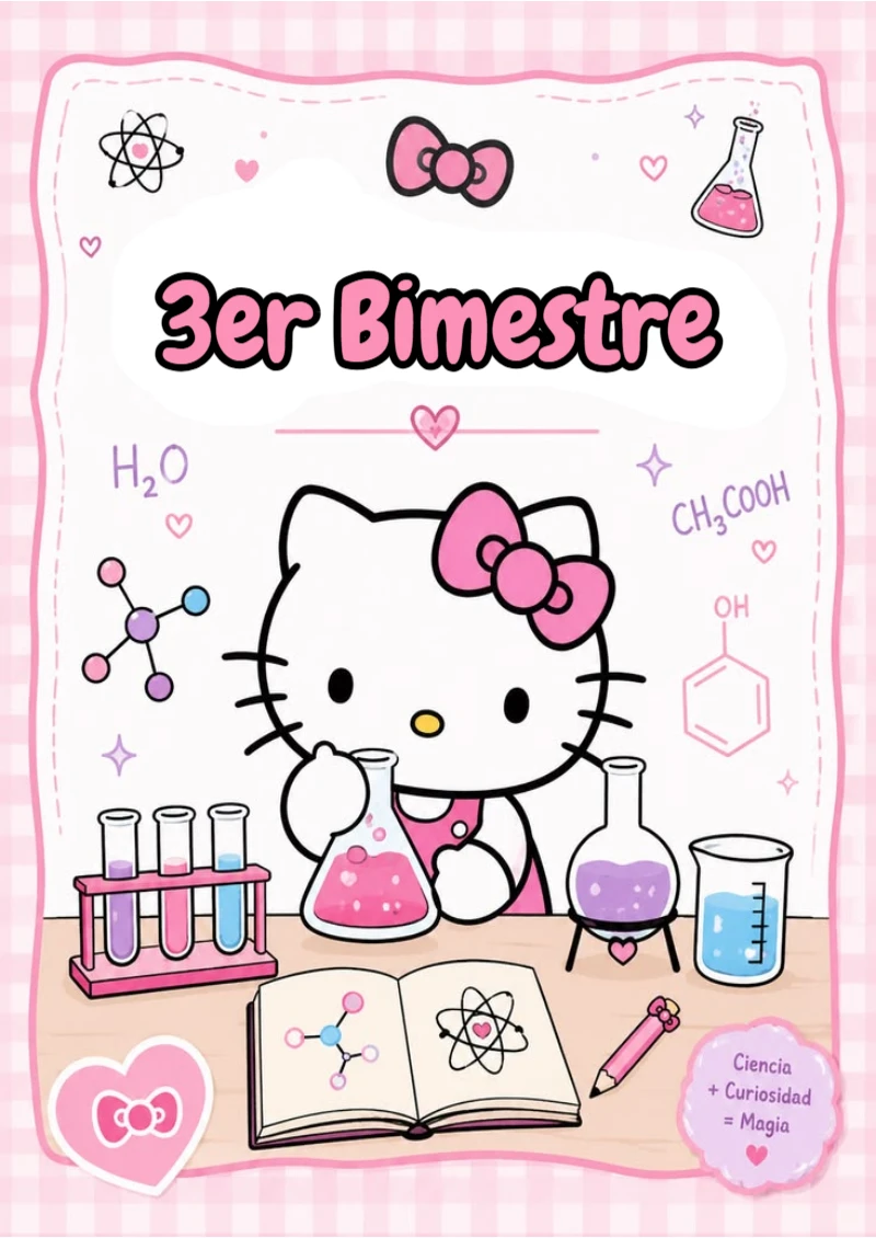 Portada de Tercer Bimestre para cuaderno colorida y creativa - creación especial de Mini Canva