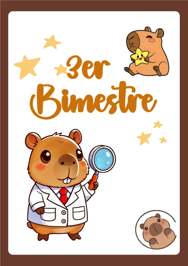 Portada de Tercer Bimestre para cuaderno en formato A4 - para todas las edades y grados