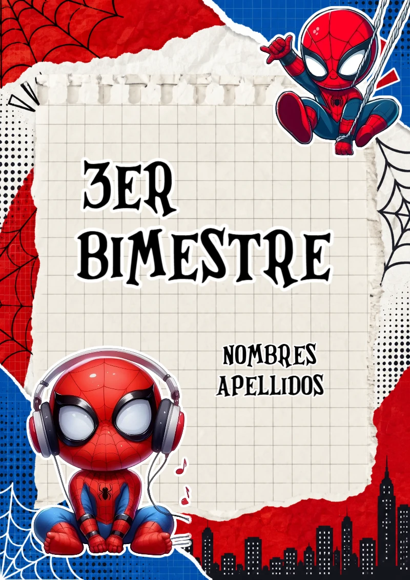 Portada de Tercer Bimestre para cuaderno bonita para imprimir - versión premium para imprimir