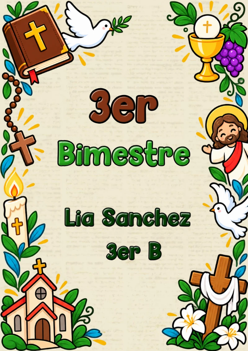 Portada de Tercer Bimestre para cuaderno fácil de imprimir - con colores vivos y llamativos