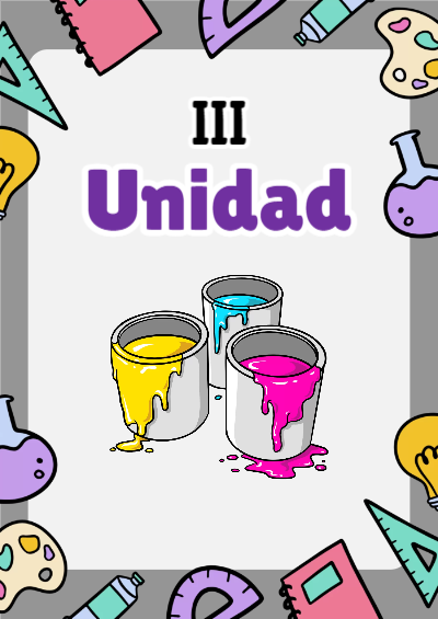 Portada de Tercera unidad con arte Editable para Imprimir Gratis