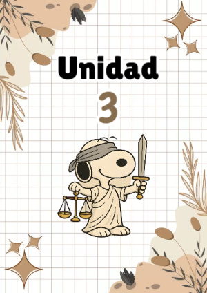 Portada de Tercera unidad con para cuaderno colorida y creativa - formato digital listo para usar