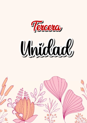 Portada de Tercera unidad para cuaderno personalizada para imprimir - para todas las edades y grados