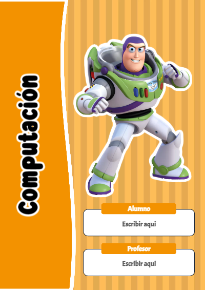 Portada de Toy Story de Computación Editable para Imprimir Gratis