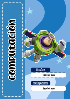 Portada de Toy Story de Computación para cuaderno con diseño escolar - para todas las edades y grados