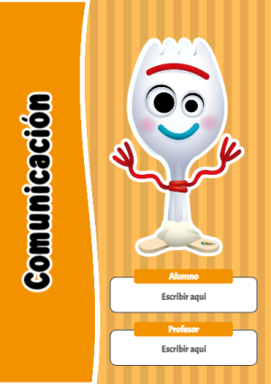 Portada de Toy Story de Comunicación para cuaderno escolar creativa - diseño exclusivo y original