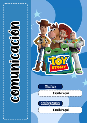 Portada de Toy Story de Comunicación para cuaderno bonita para imprimir - ideal para cuadernos de espiral