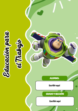 Portada de Toy Story de Educación para el Trabajo para cuaderno con diseño bonito - diseño exclusivo y original