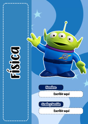 Portada de Toy Story de Física para cuaderno personalizada para imprimir - para personalizar tus materias