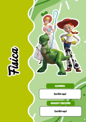 Portada de Toy Story de Física para cuaderno para niños de primaria - para todas las edades y grados