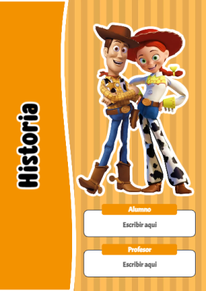 Portada de Toy Story de Historia para cuaderno para primaria - estilo único para estudiantes