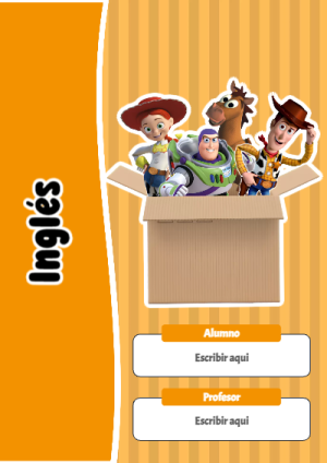 Portada de Toy Story de Inglés para cuaderno ideal para niños - diseño exclusivo y original