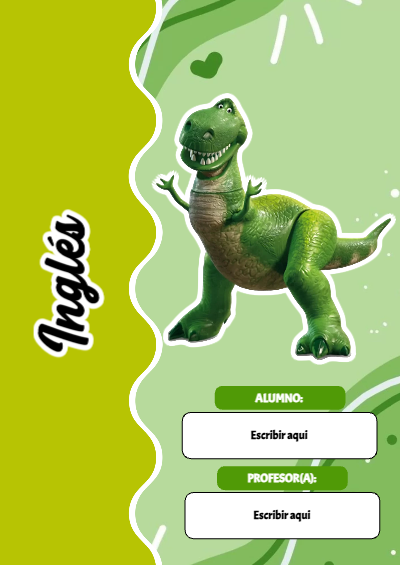 Portada de Toy Story de Inglés Editable para Imprimir Gratis