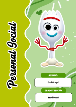 Portada de Toy Story de Personal Social para cuaderno para niños de primaria - para el regreso a clases
