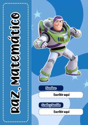Portada de Toy Story de Raz. Matemático para cuaderno lista para imprimir en A4 - versión premium para imprimir