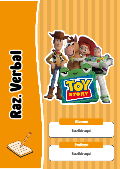 Portada de Toy Story de Raz. Verbal Editable para Imprimir Gratis