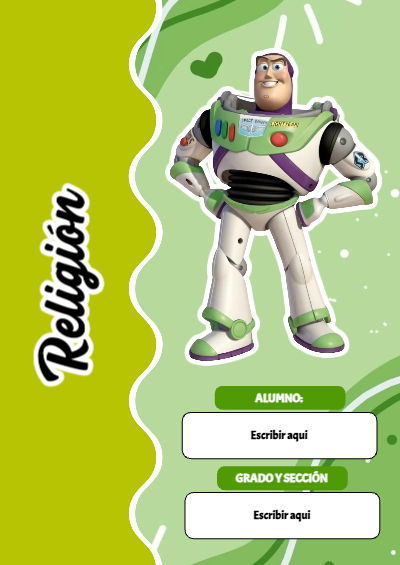 Portada de Toy Story de Religión Editable para Imprimir Gratis