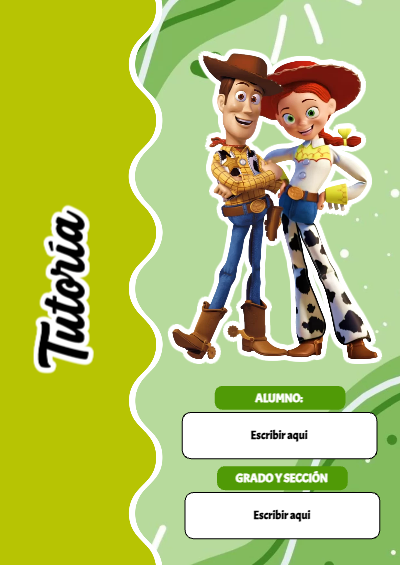 Portada de Toy Story de Tutoría Editable para Imprimir Gratis