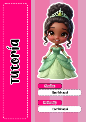 Portada de tutoria con princesas de disney para cuaderno llamativa y bonita - tendencia educativa 2026