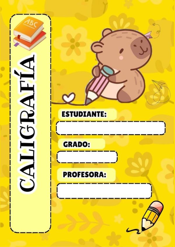 Portada de cuaderno de Capibara lista para imprimir
