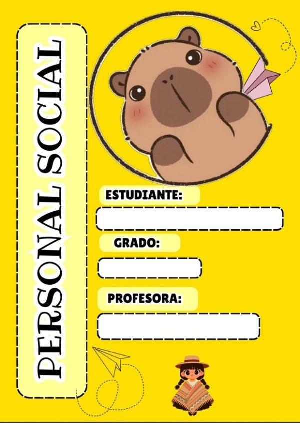 Portada colorida de Capibara para cuaderno