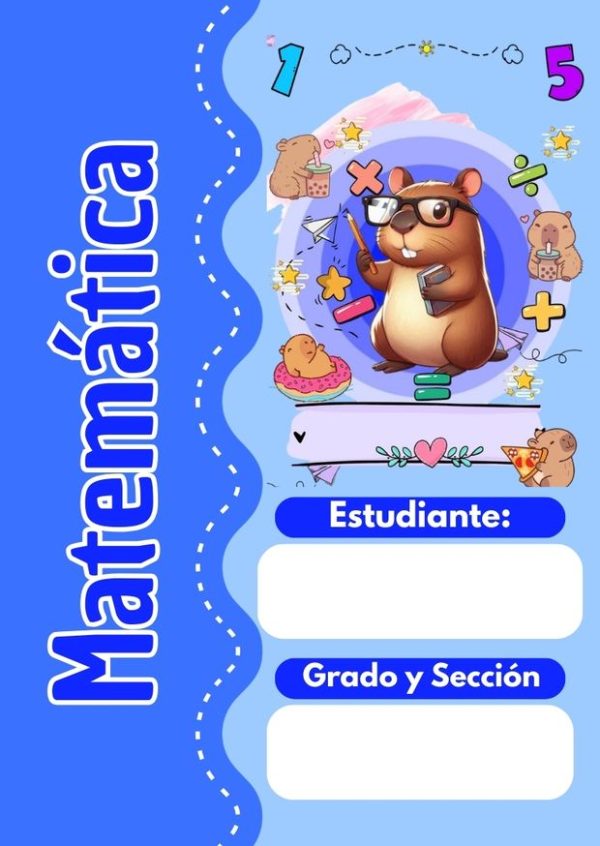Portada de cuaderno temática Capibara para imprimir
