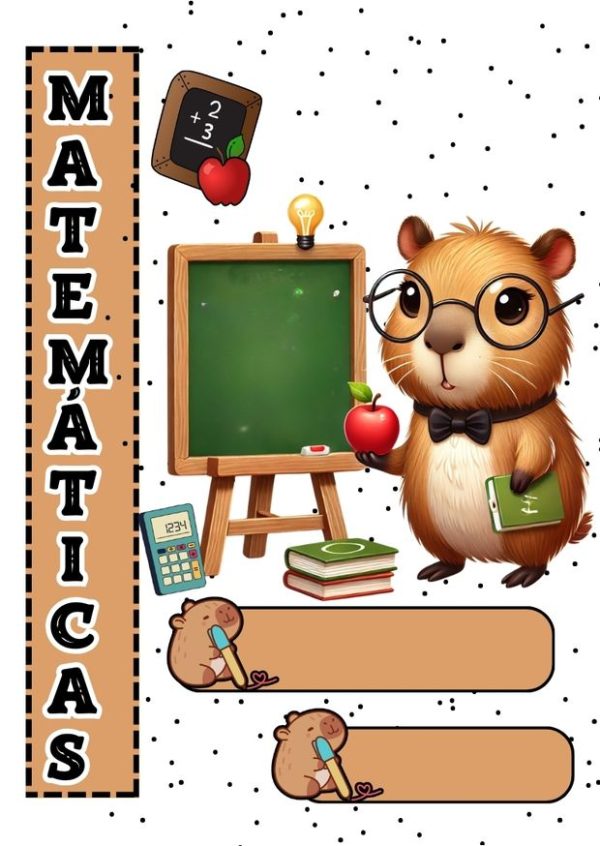 Portada de Capibara para cuadernos de primaria