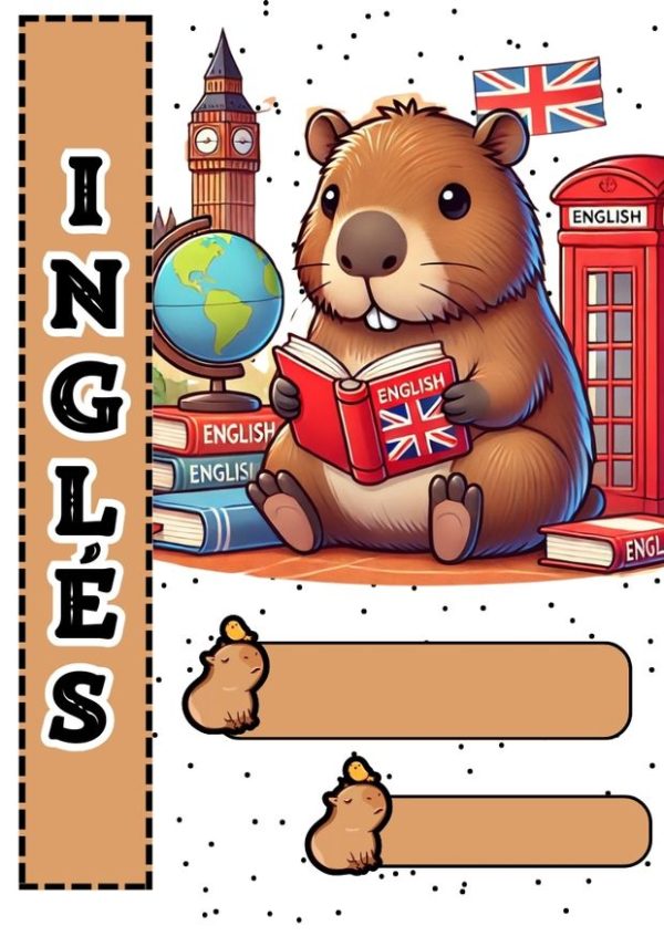 Portada de cuaderno de Capibara para imprimir