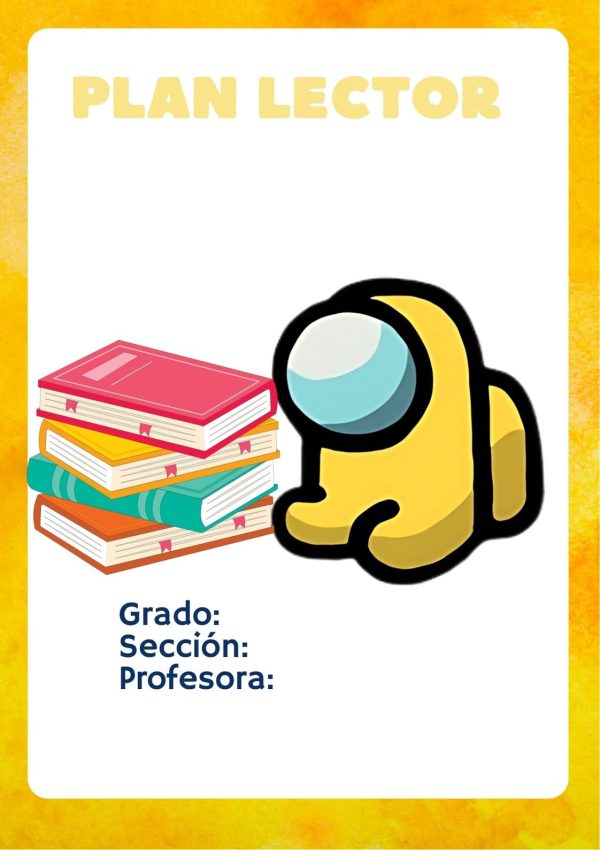 Portada de Among Us para cuadernos de primaria
