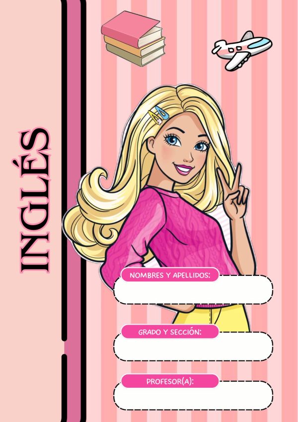 Portada de cuaderno de Barbie para imprimir