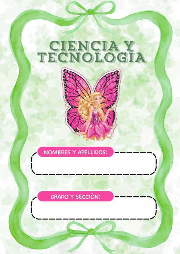 Portada de cuaderno de Barbie lista para imprimir