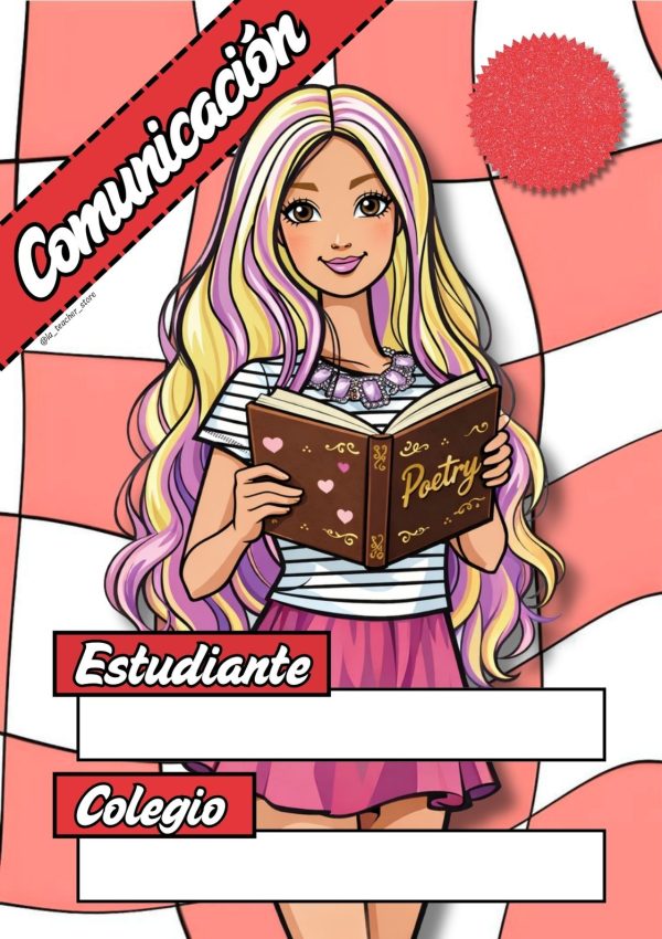 Portada bonita de Barbie para cuaderno