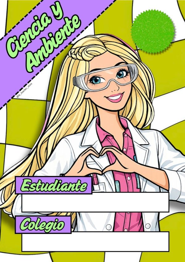 Portada de cuaderno temática Barbie para imprimir