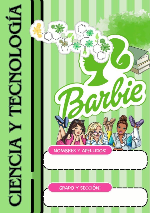 Portada de Barbie para cuaderno tamaño A4