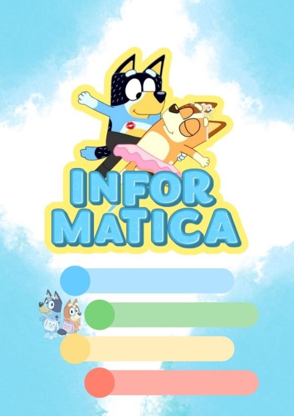 Portada de bluey para cuaderno de primaria