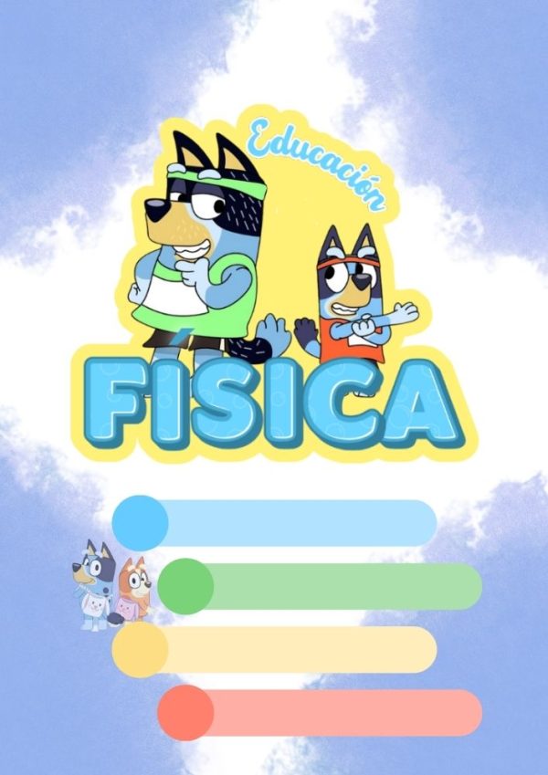 Portada creativa de bluey para cuaderno