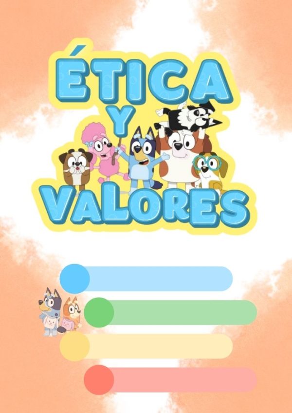 Portada de bluey para cuadernos escolares