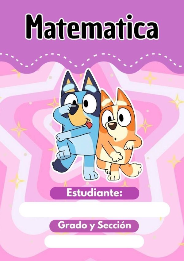 Portada de bluey para cuaderno de clases