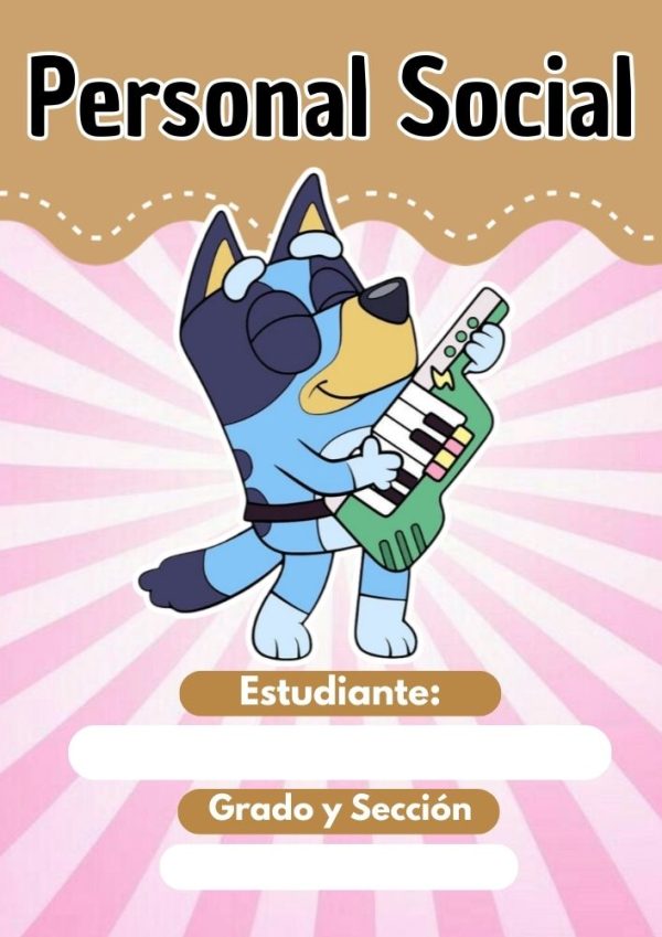 Portada de bluey para cuaderno escolar