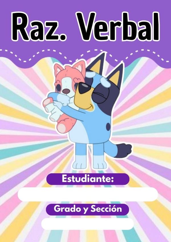 Portada de cuaderno de bluey para niños