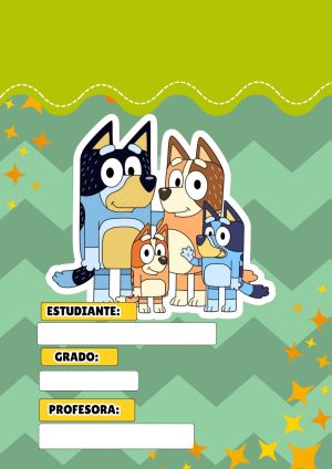 Portadas de Bluey para cuadernos de primaria