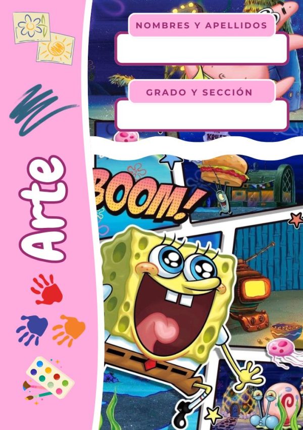 Portada de Bob Esponja para cuaderno de clases
