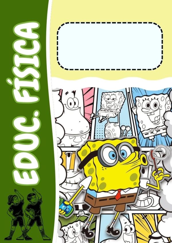 Portada de cuaderno temática Bob Esponja para imprimir