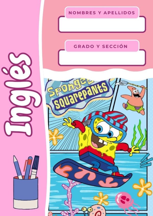 Portada creativa de Bob Esponja para cuaderno