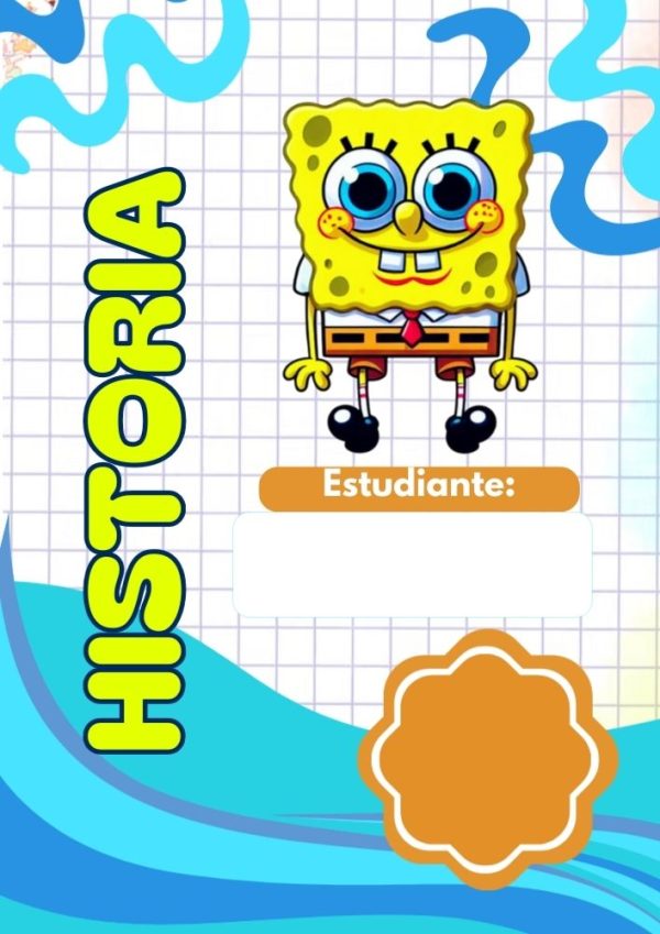 Portada de Bob Esponja para cuaderno de primaria