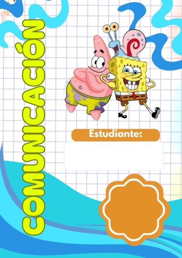 Portada decorativa de Bob Esponja para cuaderno