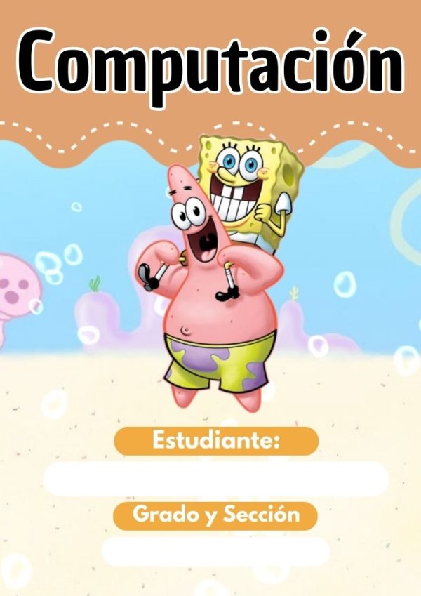 Portada colorida de Bob Esponja para cuaderno