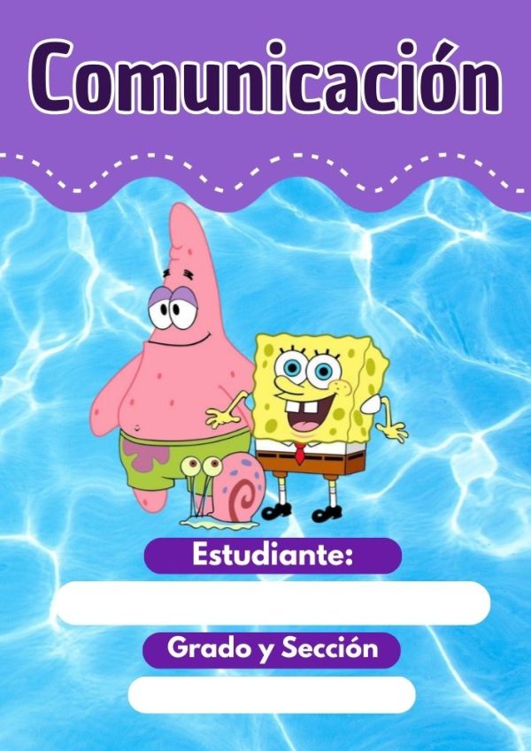 Portada de cuaderno de Bob Esponja lista para imprimir