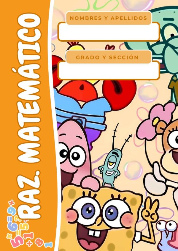 Portada escolar de Bob Esponja para cuadernos