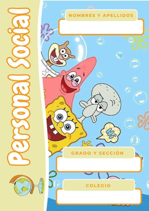 Portada de cuaderno de Bob Esponja para niños